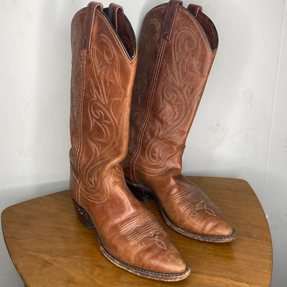 Dan Post Rusty Distressrd Classic Western Leather Cowboy Boots - Brown Size 6